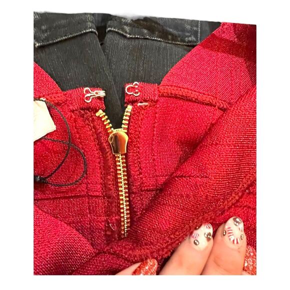 NWOT House of CB London Mimi Red Shimmer Bandage Bodycon Midi Event Dress - Picture 12 of 13